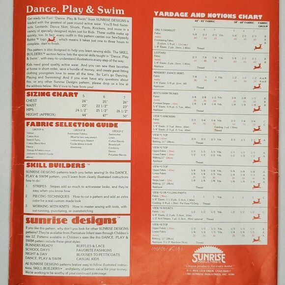 Vintage Childrens Patterns Swimsuit Leotard Skirt Swim Trunks Shorts 5 6 7 - Picture 3 of 3